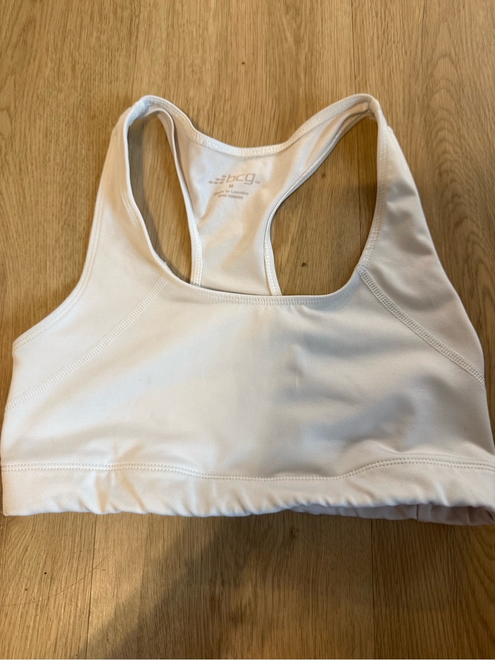 bcg White Racerback Sports Bra - Smooth Support size medium